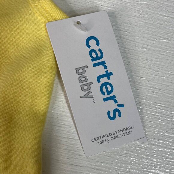 Carters Baby Bodysuit Lemon Print Ruffle Strap Yellow Size 3 Months New - Picture 6 of 6